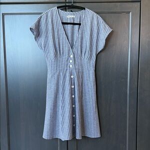 Marine Layer Camila Mini Striped Blue Button-Down Dress